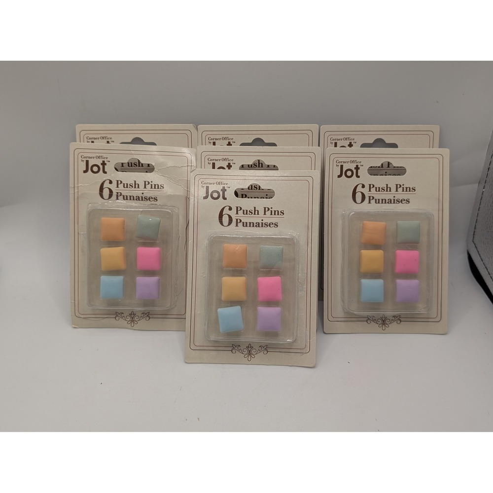 Jot Corner Office Square Pastel Push Pins 7 Packs Total 42 Decorative Thumbtacks